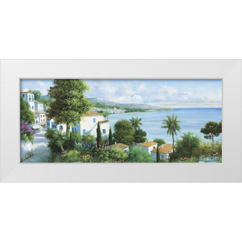 Ocean village White Modern Wood Framed Art Print by Motz, Peter