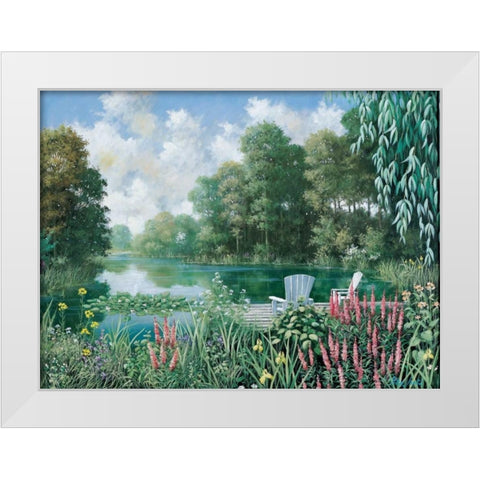 The pond II White Modern Wood Framed Art Print by Motz, Peter