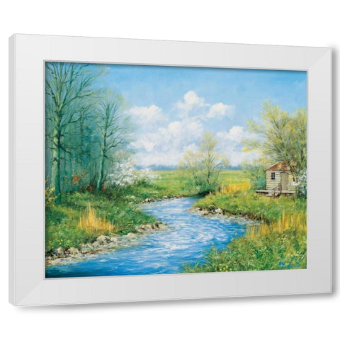 Summer afternoon White Modern Wood Framed Art Print by Motz, Peter