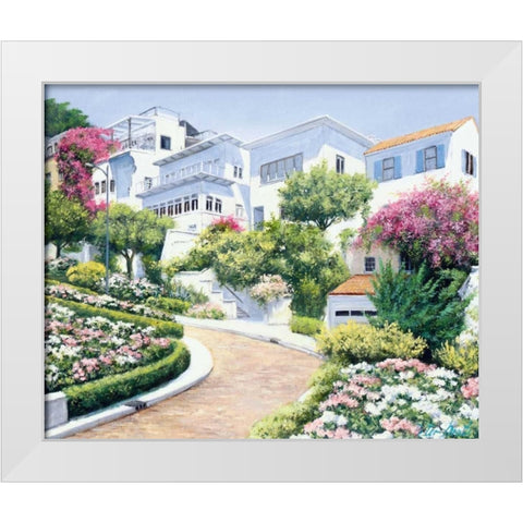 Our neighbourhood White Modern Wood Framed Art Print by Motz, Peter