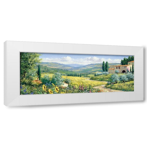 View over Toscane White Modern Wood Framed Art Print by Motz, Peter