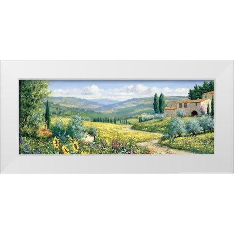 View over Toscane White Modern Wood Framed Art Print by Motz, Peter