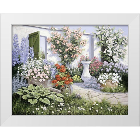 Joes Garden White Modern Wood Framed Art Print by Motz, Peter