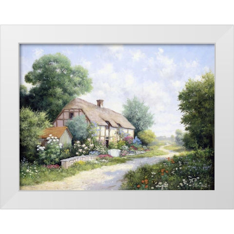 My house  White Modern Wood Framed Art Print by Motz, Peter