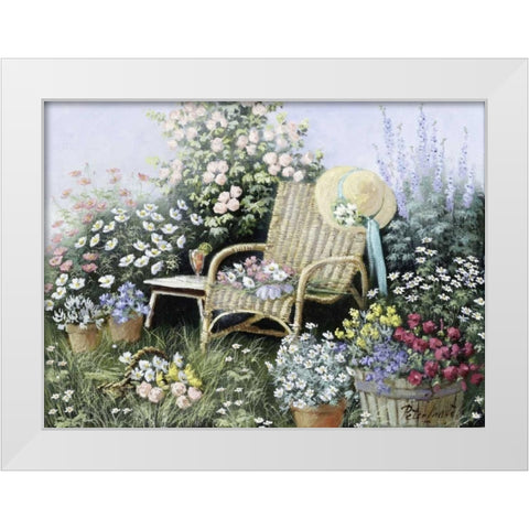 Chair of love White Modern Wood Framed Art Print by Motz, Peter