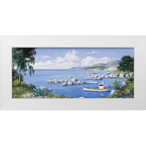 Waterrock White Modern Wood Framed Art Print by Motz, Peter