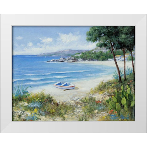 Waves  White Modern Wood Framed Art Print by Motz, Peter