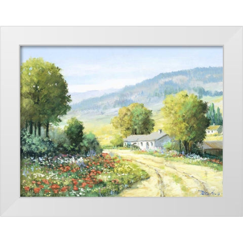 Landscape field White Modern Wood Framed Art Print by Motz, Peter