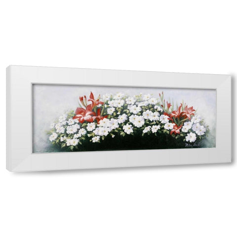 Flowers bouqet White Modern Wood Framed Art Print by Motz, Peter
