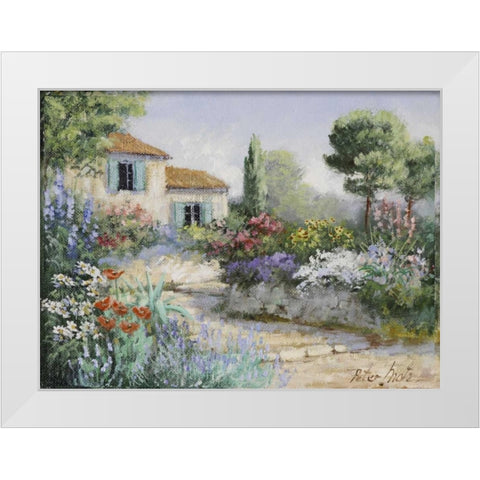 Garden impression White Modern Wood Framed Art Print by Motz, Peter