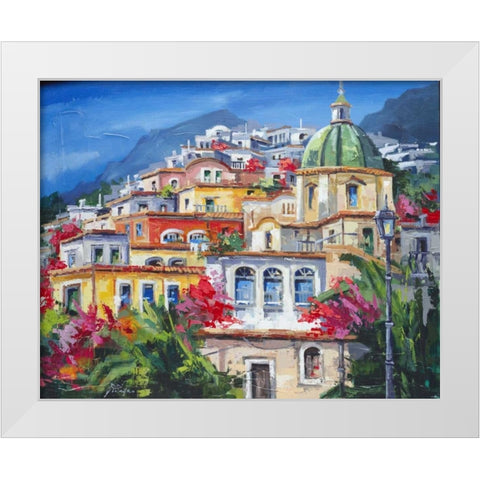 Costa Amalfitana White Modern Wood Framed Art Print by di Viccaro, Roberto