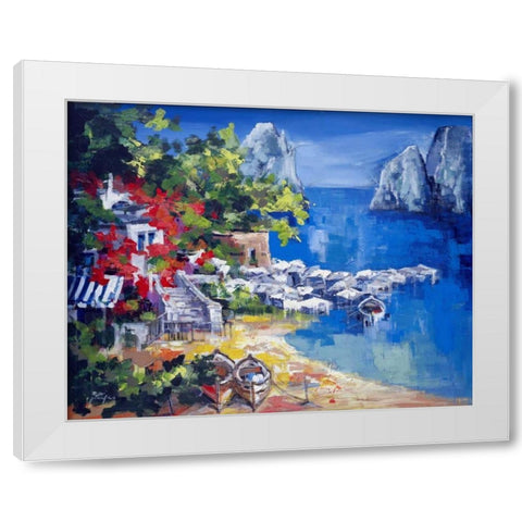 Paesaggio caprese White Modern Wood Framed Art Print by di Viccaro, Roberto