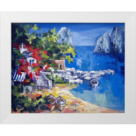Paesaggio caprese White Modern Wood Framed Art Print by di Viccaro, Roberto