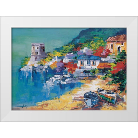 Costiera Amalfitana White Modern Wood Framed Art Print by di Viccaro, Roberto