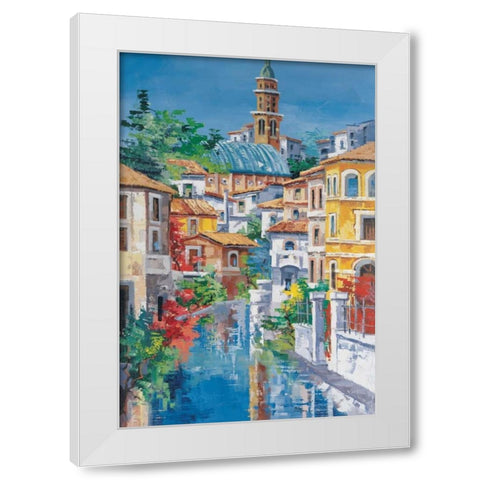 Riflessi sul fiume White Modern Wood Framed Art Print by di Viccaro, Roberto