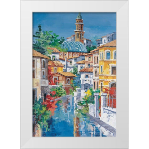 Riflessi sul fiume White Modern Wood Framed Art Print by di Viccaro, Roberto