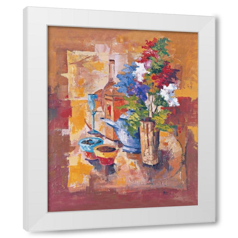 Composizione con fiori White Modern Wood Framed Art Print by di Viccaro, Roberto