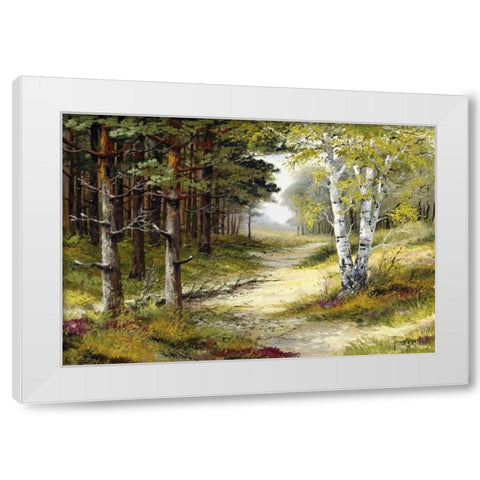Nature walk White Modern Wood Framed Art Print by Withaar, Reint