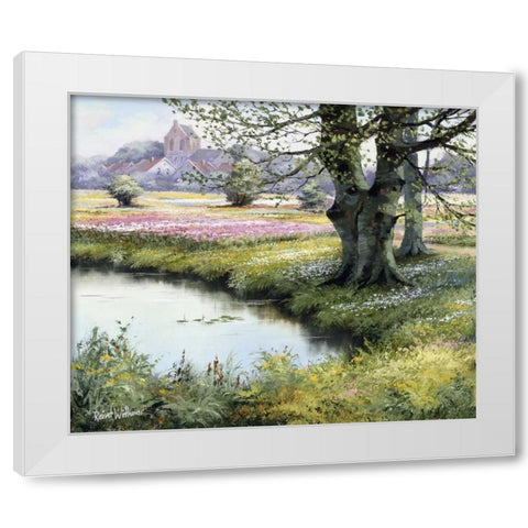 The village White Modern Wood Framed Art Print by Withaar, Reint