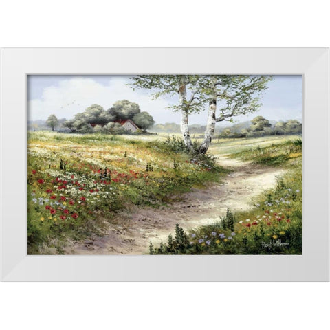 Path to the horizon White Modern Wood Framed Art Print by Withaar, Reint