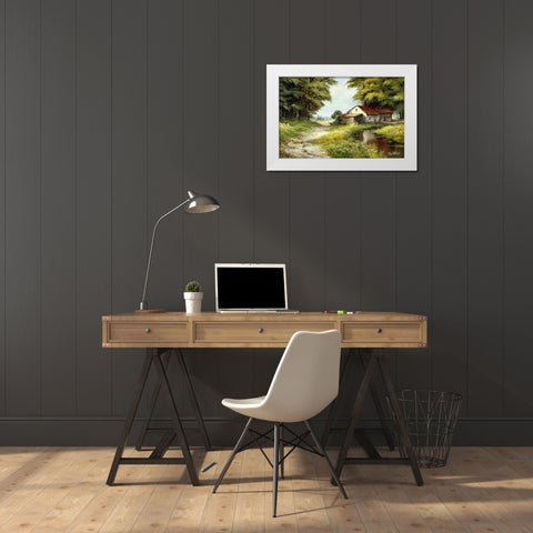 Waterreflections White Modern Wood Framed Art Print by Withaar, Reint