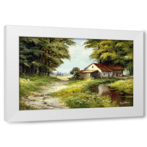 Waterreflections White Modern Wood Framed Art Print by Withaar, Reint