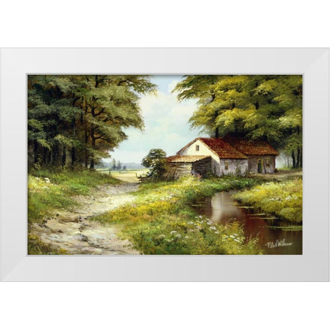 Waterreflections White Modern Wood Framed Art Print by Withaar, Reint