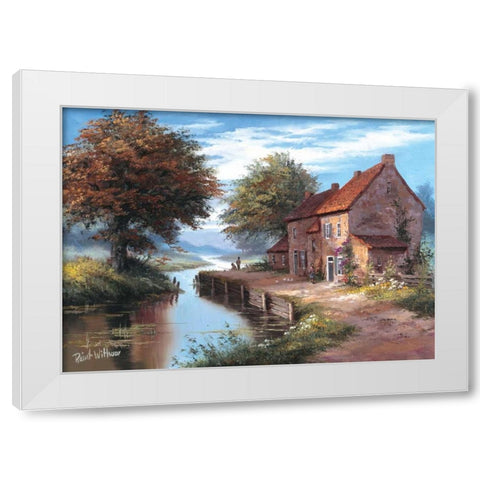 Early morning White Modern Wood Framed Art Print by Withaar, Reint