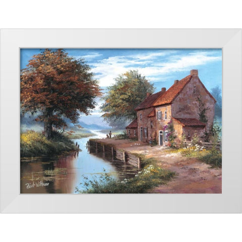 Early morning White Modern Wood Framed Art Print by Withaar, Reint