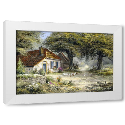 Fairy-like cottage White Modern Wood Framed Art Print by Withaar, Reint