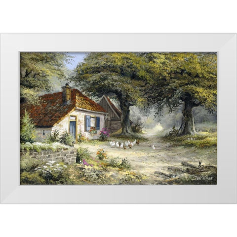 Fairy-like cottage White Modern Wood Framed Art Print by Withaar, Reint