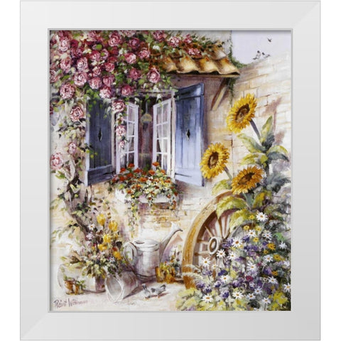 Look inside my window White Modern Wood Framed Art Print by Withaar, Reint