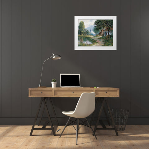 Path of peace White Modern Wood Framed Art Print by Withaar, Reint