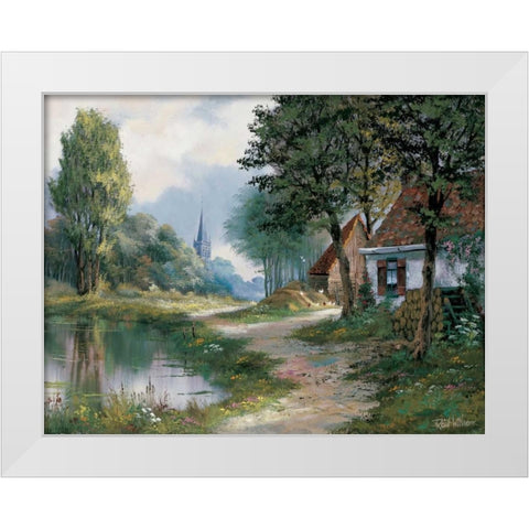 Path of peace White Modern Wood Framed Art Print by Withaar, Reint
