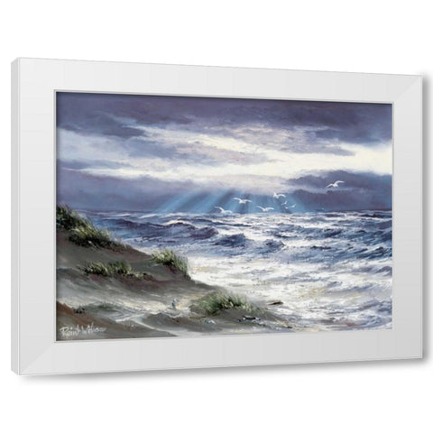 Unmeasured depths White Modern Wood Framed Art Print by Withaar, Reint