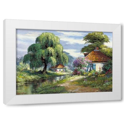 Streams of joy White Modern Wood Framed Art Print by Withaar, Reint