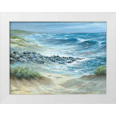 Unpredictable White Modern Wood Framed Art Print by Withaar, Reint