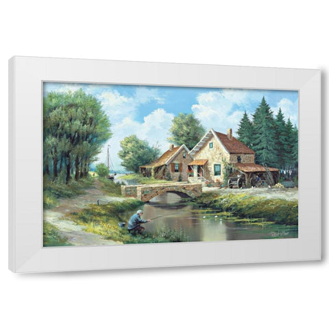 Our daily life White Modern Wood Framed Art Print by Withaar, Reint