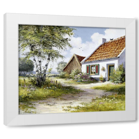 Sommer White Modern Wood Framed Art Print by Withaar, Reint
