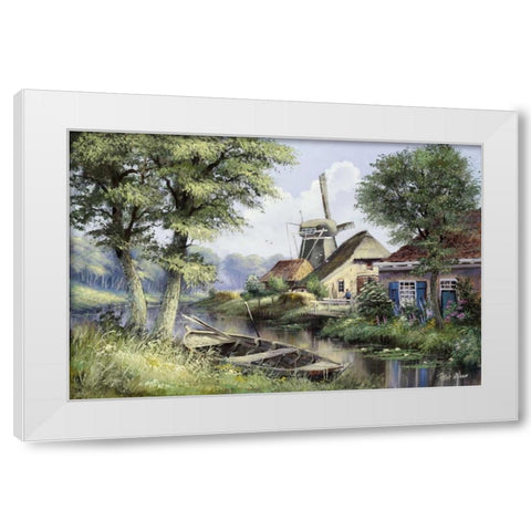 Dutch country scene White Modern Wood Framed Art Print by Withaar, Reint