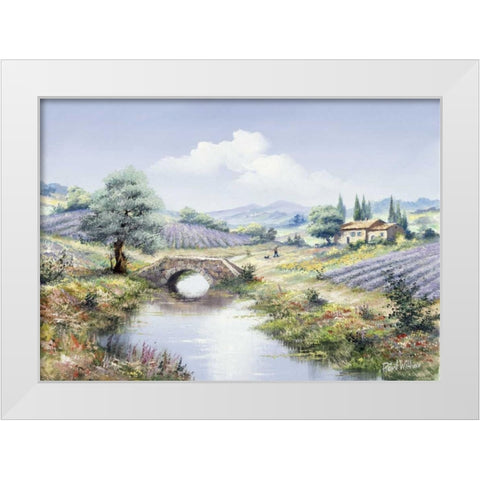 To the lake White Modern Wood Framed Art Print by Withaar, Reint