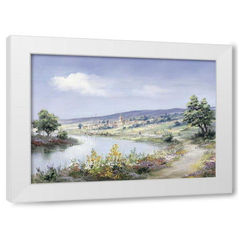 Lake way White Modern Wood Framed Art Print by Withaar, Reint