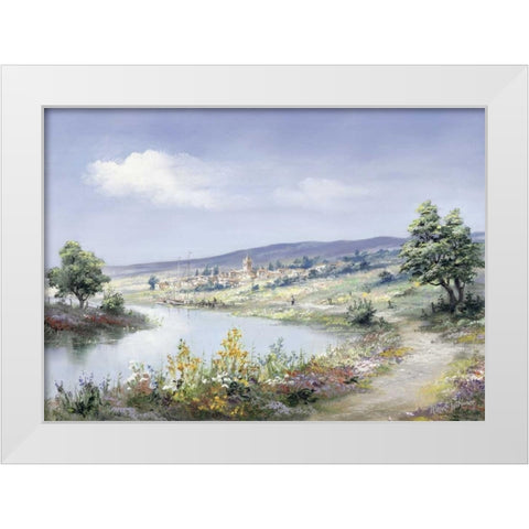 Lake way White Modern Wood Framed Art Print by Withaar, Reint