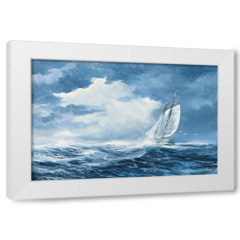 Sailing White Modern Wood Framed Art Print by Withaar, Reint