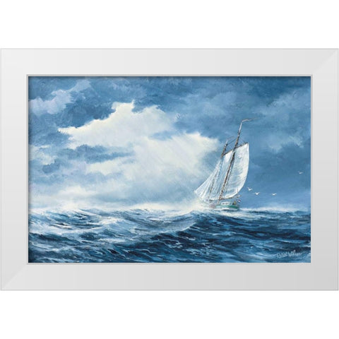 Sailing White Modern Wood Framed Art Print by Withaar, Reint