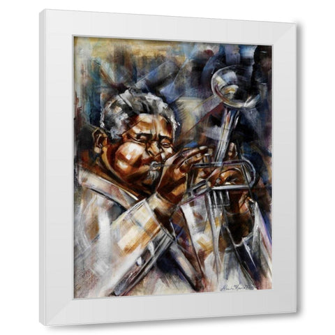 Dizzy White Modern Wood Framed Art Print by Fields, Wendy