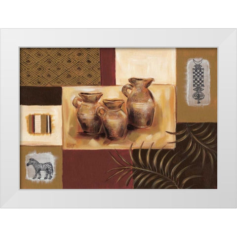 Pots I White Modern Wood Framed Art Print by Fields, Wendy