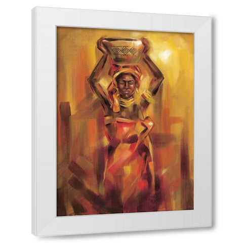 Watercarrier I White Modern Wood Framed Art Print by Fields, Wendy