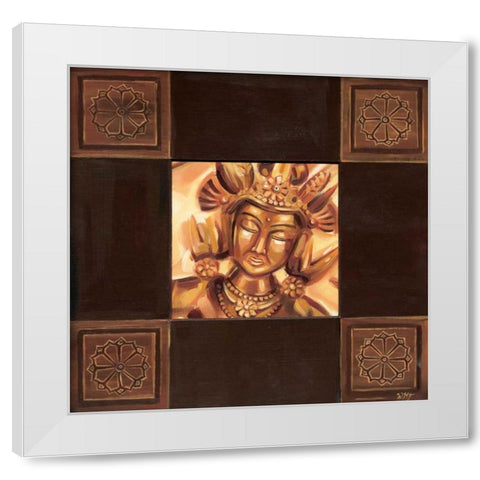 Zia II White Modern Wood Framed Art Print by Fields, Wendy