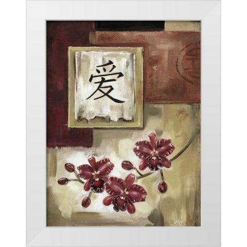 Sen I White Modern Wood Framed Art Print by Fields, Wendy